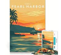 Puzzle 1000 pièces Pearl Harbor Hawaï Découpe précise Jouet Artistique et cognitif pour Les Loisirs et Le Divertissement Cadeau apaisant de Noël (38x26cm)