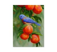 Puzzle 1000 pièces，Pêche Oiseau Bleu aux Fruits，Puzzle 1000 Pieces Enfant Jeu d'adresse pour Toute la Famille, Jeu de Placement coloré（38x26cm）-J41
