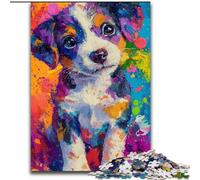 Puzzle 1000 pièces Peinture à l'huile Chiot pour Adolescents, Jouets éducatifs, Jeux Anti-Stress, Cadeaux d'anniversaire Uniques (50x75cm)