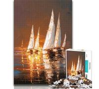 Puzzle 1000 pièces, Peinture à l'huile de voilier, pour Adolescents, 1000 pièces, Relax Games, idéal comme Cadeau pour Toute la Famille, 50x75cm