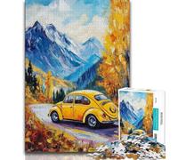 Puzzle 1000 pièces, Peinture à l'huile de Voiture, Puzzle pour Adolescent, défi d'intelligence cérébrale, Jouets addictifs pour la décoration de la Maison (Taille 38x26cm)