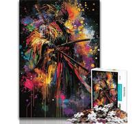 Puzzle 1000 pièces Peinture à l'huile Ninja Samurai pour Adultes et Adolescents, Jouet éducatif intellectuel décompressant, Cadeau d'anniversaire, Cadeaux, Art Mural 38x26cm