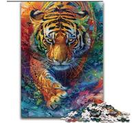 Puzzle 1000 pièces Peinture à l'huile Tigre pour Adultes, Cadeau, Jeu intellectuel, Collection d'artistes, Beaux-Arts (26x38cm)