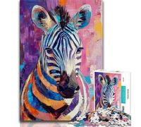 Puzzle 1000 pièces Peinture à l'huile Zèbre Puzzle 1000 pièces pour Adultes et Adolescents Jouets éducatifs Anti-Stress Liste de souhaits avec Père Noël 26x38cm