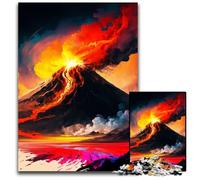 Puzzle 1000 pièces Peinture du Volcan, Puzzle Difficile pour Adultes, Casse-tête Stimulant pour Adolescents, Jeu interactif Amusant en Famille 50x75cm/19,68x29,52 Pouces