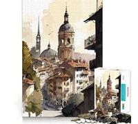 Puzzle 1000 pièces Peinture Suisse Berne Ajustement propre Décor Activité de réflexion intelligente Temps de jeu confortable (38 x 52 cm)