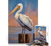 Puzzle 1000 pièces Pélican Blanc américain pour Adolescents Souvenirs, Loisirs, Plaisir, Assemblage Solide, Cadeau mémorable (38x52cm)
