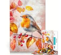 Puzzle 1000 pièces Perchoir d'oiseau d'automne Décoration Murale Clean Fit Jeu de logique et d'adresse Moment de détente Décoration Murale de Noël (38x26cm)