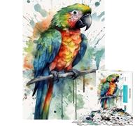 Puzzle 1000 pièces Perroquet Aquarelle perchoir Jeu de réflexion Stimulant l'intelligence Jouet addictif Cadeau d'anniversaire Défi Difficile (Dimensions 38x26cm)