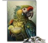 Puzzle 1000 pièces Perroquet Buvant du café pour Adultes et Adolescents, Jouet éducatif Anti-Stress, idéal comme Cadeau pour Toute la Famille (26x38cm)