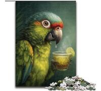 Puzzle 1000 pièces Perroquet Buvant Un Verre pour Adultes et Adolescents, Cadeau Amusant et Anti-Stress pour Les Vacances à la Maison (26x38cm)