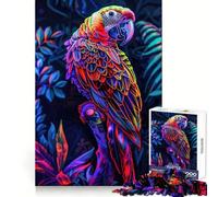 Puzzle 1000 pièces Perroquet néon dans la Jungle pour Adultes Jeu de logique Solide, Anti-Stress, Bords Nets, Cadeau attentionné (38x26cm)