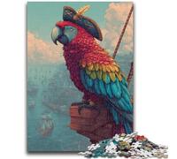 Puzzle 1000 pièces Perroquet Pirate Puzzle 1000 pièces, décoration Murale Artistique et idée Cadeau d'anniversaire pour Amis, Bureau à Domicile 38x26cm