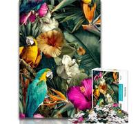 Puzzle 1000 pièces Perroquet Tropical Puzzle 1000 pièces pour Adultes et Adolescents, Jeu Stimulant et Jeu en Famille Cadeaux du Père Noël Secret 50x75cm