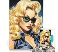 Puzzle 1000 pièces, Personnage de BD, Fille Blonde, Jeu Pratique, Difficile, Cadeau Original pour Un Anniversaire ou Noël 38x26cm