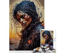 Puzzle 1000 pièces Personnage Sombre dans Une Couronne d'épines Jeu Manuel Défi Difficile Décoration intérieure Jouet Stimulant à compléter (75x50cm)