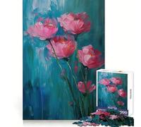 Puzzle 1000 pièces Pétales Roses et Jardin Bleu pour Adolescents, Jeu de réflexion, Moment de détente, découpe de qualité supérieure, Cadeau Artistique (38x52cm)