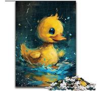 Puzzle 1000 pièces Petit Canard Jaune pour Adultes et Adolescents, Jeu Stimulant et Familial avec Affiche et fiche de Questions-réponses (50x75cm)