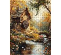 Puzzle 1000 Pièces, Petit Pont Eau Courante Puzzle Adulte 1000, Impossible Classique Jigsaw, Jigsaws en Bois, Familial Puzzles Jeu de, pour Jeu Éducatif Défi, Décoration Cadeau BXHZW5-938