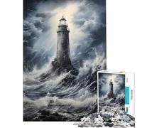 Puzzle 1000 pièces Phare dans la Brise Marine Jeu éducatif Défi ludique pour Passer Le Temps à la Maison (Dimensions 38x52cm)