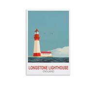 Puzzle 1000 pièces, Phare de Longstone, Angleterre. Puzzle de Paysage en Papier de 1000 pièces pour Adultes et Enfants, idéal pour l'apprentissage et comme Cadeau (52 x 38 cm).