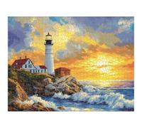 Puzzle 1000 Pièces, Phare & Océan Puzzle en Bois Durable 1T#650 | Puzzle en Bois, Découpe de Précision, Encres aux Couleurs Vives, Loisir Relaxant, Décoration Intérieure, Cadeau, 50x75cm