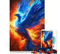 Puzzle 1000 pièces Phénix Bleu,Jeu d'adresse et de logique,Divertissement idéal pour Passer Le Temps,Cadeau d'anniversaire Amusant (38x26cm)