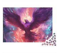 Puzzle 1000 pièces Phénix Mythique - Phénix à la Flamme Violette - Jeu Éducatif pour Adultes - Décoration Magnifique - Défi de Niveau Élevé - Idéal pour Hommes et Femmes - Cadeau d' 52 x 38 cm