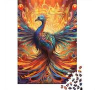 Puzzle 1000 pièces Phénix psychédélique pour Adultes, Jeu Stimulant en Bois, 1000 pièces (75 x 50 cm)