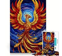 Puzzle 1000 pièces Phénix renaissant en vitrail pour Adolescents, Jeu de réflexion, Design Simple et Amusant, Cadeau mémorable 38x26cm