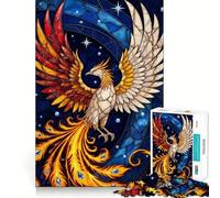 Puzzle 1000 pièces Phénix renaissant en vitrail pour Adultes, Jeu de logique Pure, Anti-Stress, découpe Nette, Article Vœux du Père Noël 38x52cm
