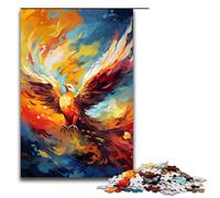 Puzzle 1000 pièces Phoenix entouré d'éclaboussures Nombreux Puzzles colorés Puzzles en Bois Jeux éducatifs Décoration d'intérieur 75 x 50 cm