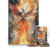 Puzzle 1000 pièces Phoenix Rising à l'aquarelle, idéal pour Les Adolescents, Un Jeu intellectuel, Un Moment de Partage en Famille, Une découpe de qualité et Un Cadeau Unique (38x26cm)