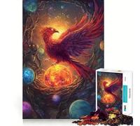 Puzzle 1000 pièces Phoenix Rising from Cosmic Nest pour Adultes Un Jeu Intelligent et Amusant à Partager, avec des découpes précises et décoratives (50x75cm)