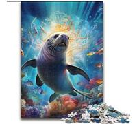 Puzzle 1000 pièces Phoque coloré des Puzzles stimulants pour s'amuser en Famille Parfait pour Les Vacances et Les soirées de Jeux interactives (Taille 26x38cm)