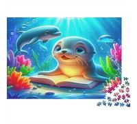 Puzzle 1000 pièces Phoque Lisant Un Livre - Exercice Cérébral Difficile Dès 12 Ans Cadeau 70x50cm