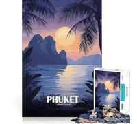 Puzzle 1000 pièces Phuket Thaïlande Île Tropicale Coucher de Soleil Jeu de réflexion Artistique et Artistique pour se détendre Cadeau de Noël (50x75cm)