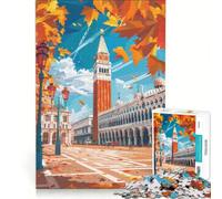 Puzzle 1000 pièces Piazza San Marco Art | 38x26cm Décoration d'intérieur chaque pièce est unique et convient à la décoration de bureau.