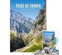 Puzzle 1000 pièces Picos De Europa Parc National Défi Cérébral Jeu Addictif Jeu Familial Convient aux Couples Cadeau Art Artistique (Taille 38x52cm)