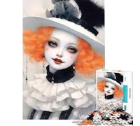 Puzzle 1000 pièces Pierrot Souriant Défi Intellectuel Jeu Addictif et Relaxant Décoration Parfaite Cadeau Secret Santa (Dimensions 38x26cm)