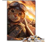 Puzzle 1000 pièces Pilote Chat Orange, Jeux éducatifs, Décoration d'intérieur, Cadeau d'anniversaire, Cadeaux, Art Mural 26x38cm