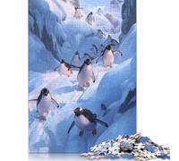 Puzzle 1000 pièces Pingouin au Pays des Merveilles Hivernales pour Adultes, Jeu éducatif, Cadeau de Noël, 1000 pièces (75 x 50 cm)