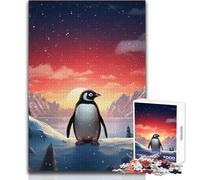 Puzzle 1000 pièces Pingouin Aurores Polaires - Un Passe-Temps paisible et satisfaisant - Assemblage Parfait - Découpe de précision - Dimensions:38x52cm