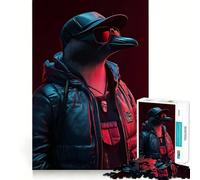 Puzzle 1000 pièces Pingouin Cyberpunk Néon pour Adultes et Adolescents Jeu de Logique Découpe de Précision (38x26cm)