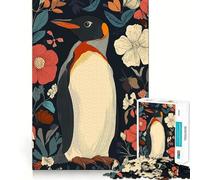 Puzzle 1000 pièces Pingouin dans Un Jardin Fleuri pour Adultes, Illustration, Jouet d'exercice Mental, détente, Design, Assemblage, Cadeau Exquis (38x26cm)