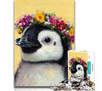 Puzzle 1000 pièces Pingouin Dessin Puzzle pour Adolescents 1000 pièces, Relax Games est Un pour Toute la Famille 26x38cm