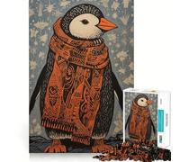 Puzzle 1000 pièces Pingouin d'hiver Jeu de Concentration cérébrale Découpe Experte Artisanat Fascinant Passe-Temps captivant pour Les Moments de détente (50x75cm)