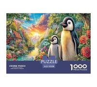 Puzzle 1000 pièces Pingouins Duo - Décoration Murale - Paysage Floral - Cadeau et activité ludiques pour Adultes et Enfants - 52 x 38 cm / 1000 pièces