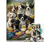 Puzzle 1000 pièces Pique-Nique canin pour Adultes et Adolescents, Jeu Stimulant Chaque pièce est Unique - Jeu Familial Stimulant (50x75cm)