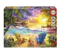 Educa Borrás – Puzzle Plage d'Amour – 1000 pièces, 68 x 48 cm – Pour adultes – Thème nature